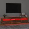 Vidaxl Szafka Pod Tv Z Oświetleniem Led, Przydymiony Dąb, 195X35X40 Cm