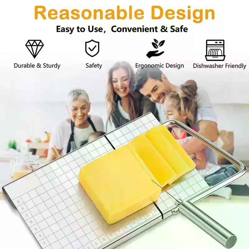 1Pc Cheese Slicer, Stainless Steel Cheese Cutter With Measurements, Heavy Duty Butter Cutter, Baking Tools, Kitchen Gadgets