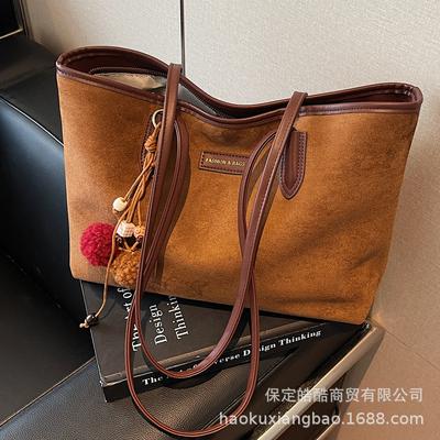 Large Capacity Suede Bag Women's Autumn and Winter 2025 New Versatile Shoulder Bag Casual Work Commuter Tote Bag