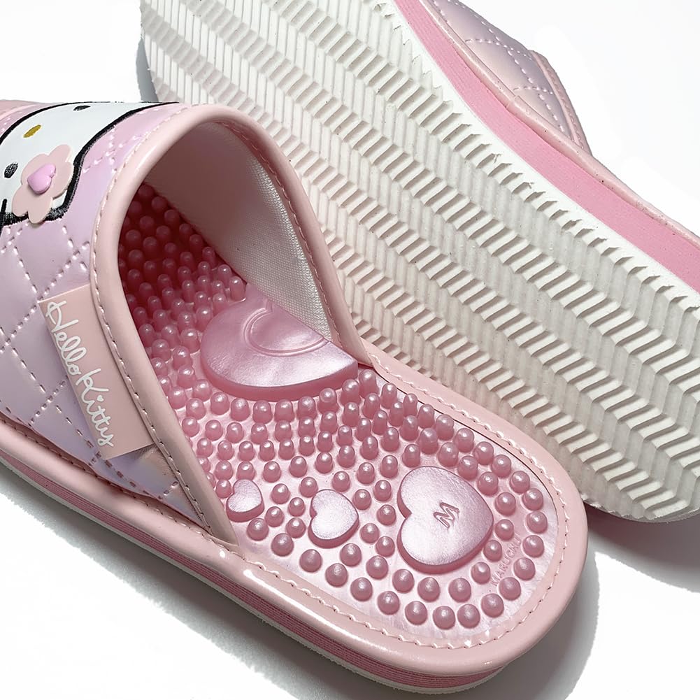 Sanrio Quilted Health Sandals Hello Japanese-made (SAHS007) (Pink Kitty, L24.0 Cm)