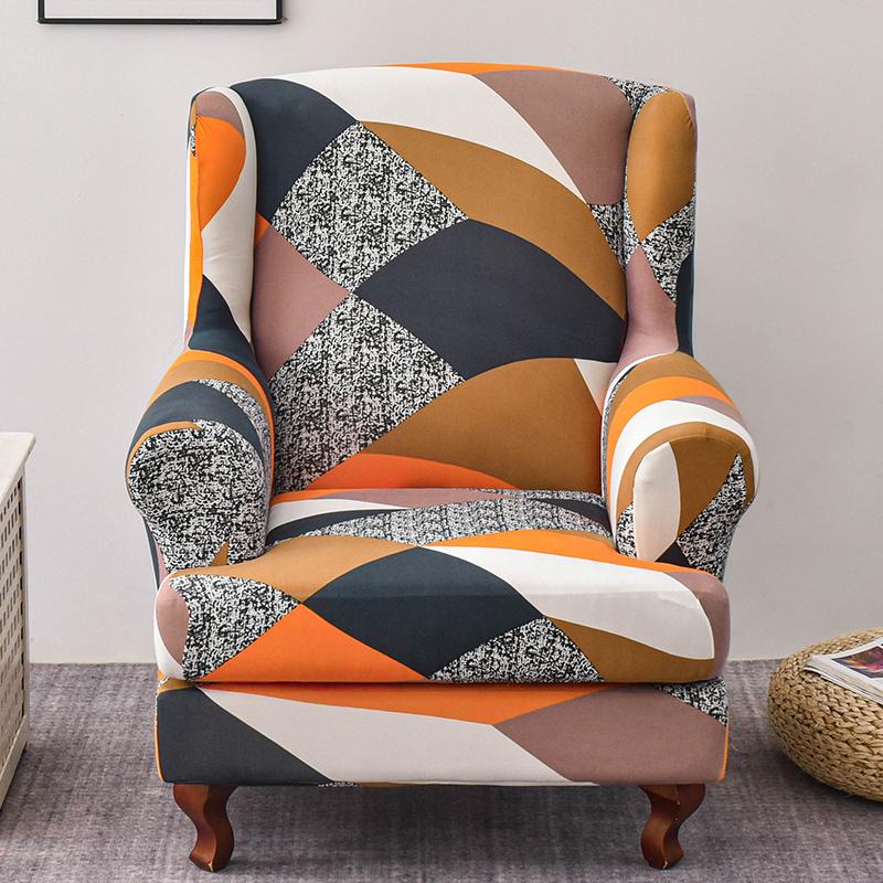 Copridivano per poltrona Wingback, 2 pezzi/set, copridivano elasticizzato, copripoltrona, protezione per mobili, fondo elastico per soggiorno