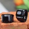 Huaya Men's Black/Red Square Zircon Inlaid Rings Unique Temperament Party Elite Men Delicate New Ring Jewelry Accessories