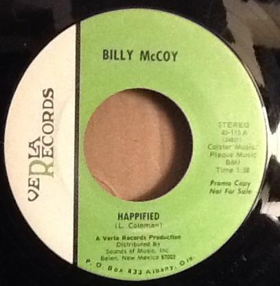 

7inch Record BILLY MCCOY - Happified 45115PROMO Verla Records US Folk Used