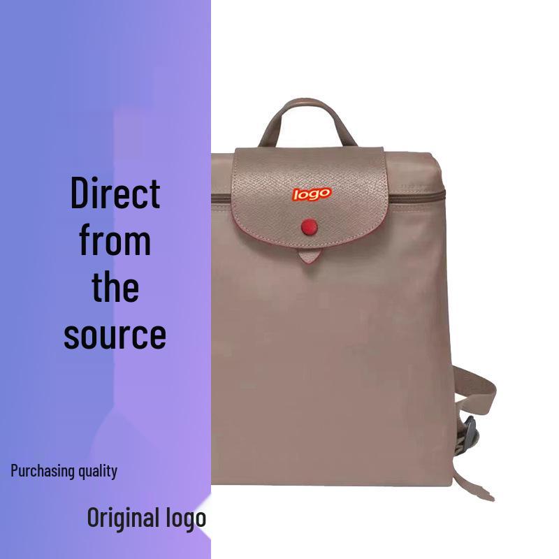 French Dragon Inlay Waterproof Nylon Backpack with Phone and ID Pocket - Women's Casual Street Style