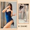 Sex Underwear New Velvet Cross Lace-up Nightdress Backless Slit Seduction Pajamas Passion Loungewear Women