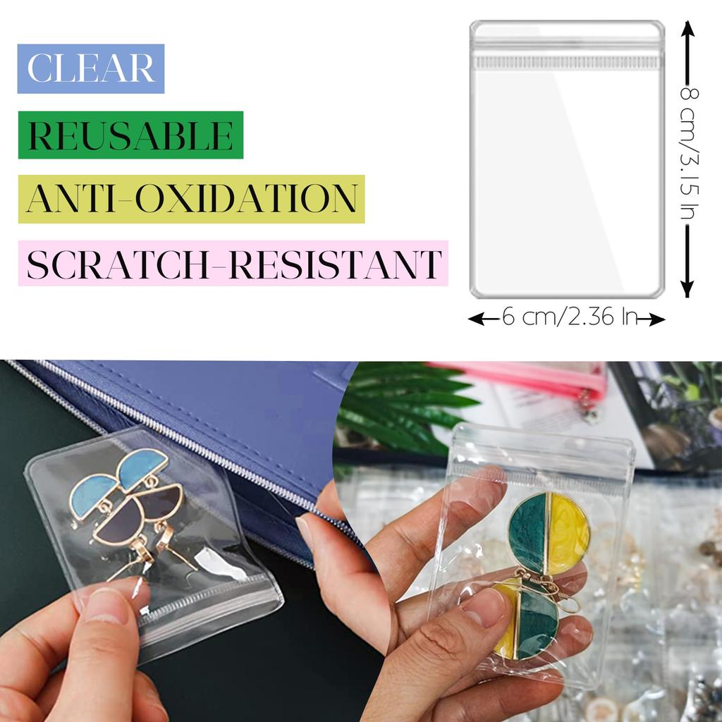Earring Organizer Case Travel Jewelry Organizer Transparent Jewelry Storage Book for Necklace Bracelet Ring Holder with Bag