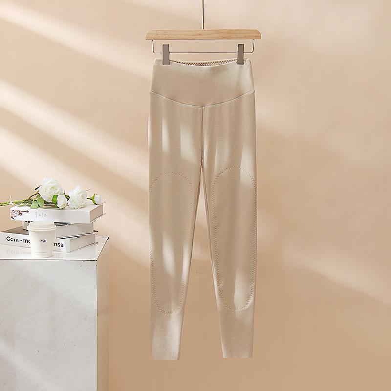 Plush High Waist Warm Velvet Leggings for Winter - Slim Fit with Thigh, Hip, and Knee Support