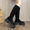 Maillard Retro Small Thick-soled High Boots French Women's Boots Thin Boots Autumn and Winter New Fashion Boots Suede