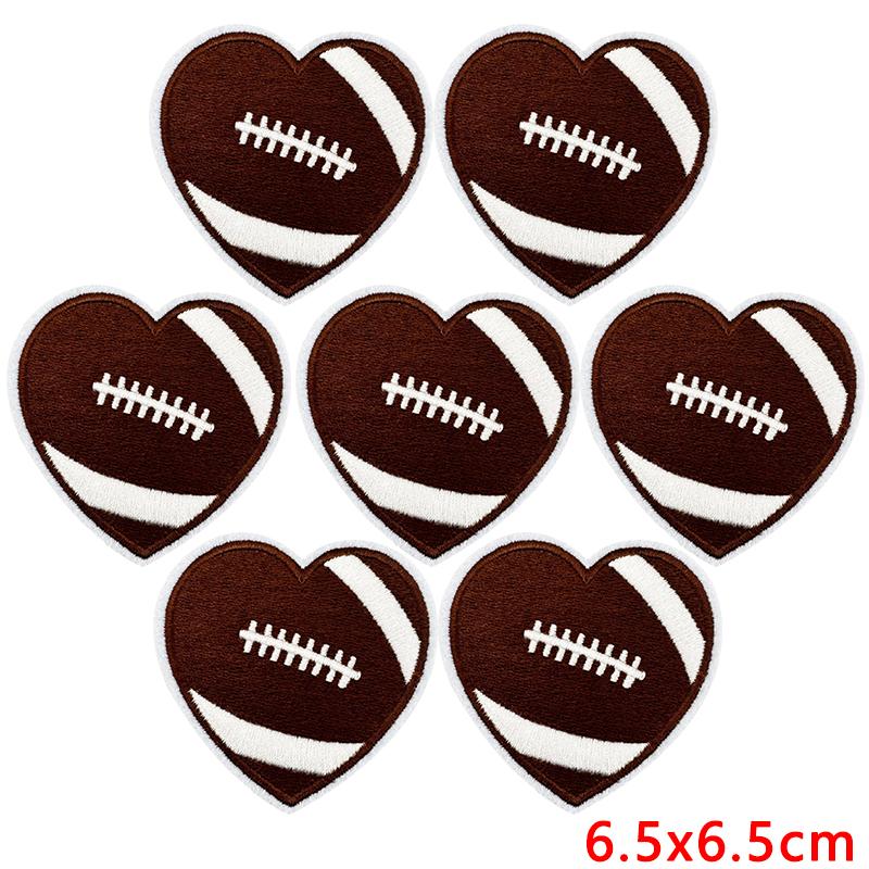 10pcs Cartoon Iron On Patches For Clothing Diy Rugby Game Day Embroidery Patch On Clothes Jackets Sew Applique Stickers Badge