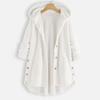 Plus Size Women's Double-sided Fleece Pineapple Texture Hooded Jacket, Mid-Length