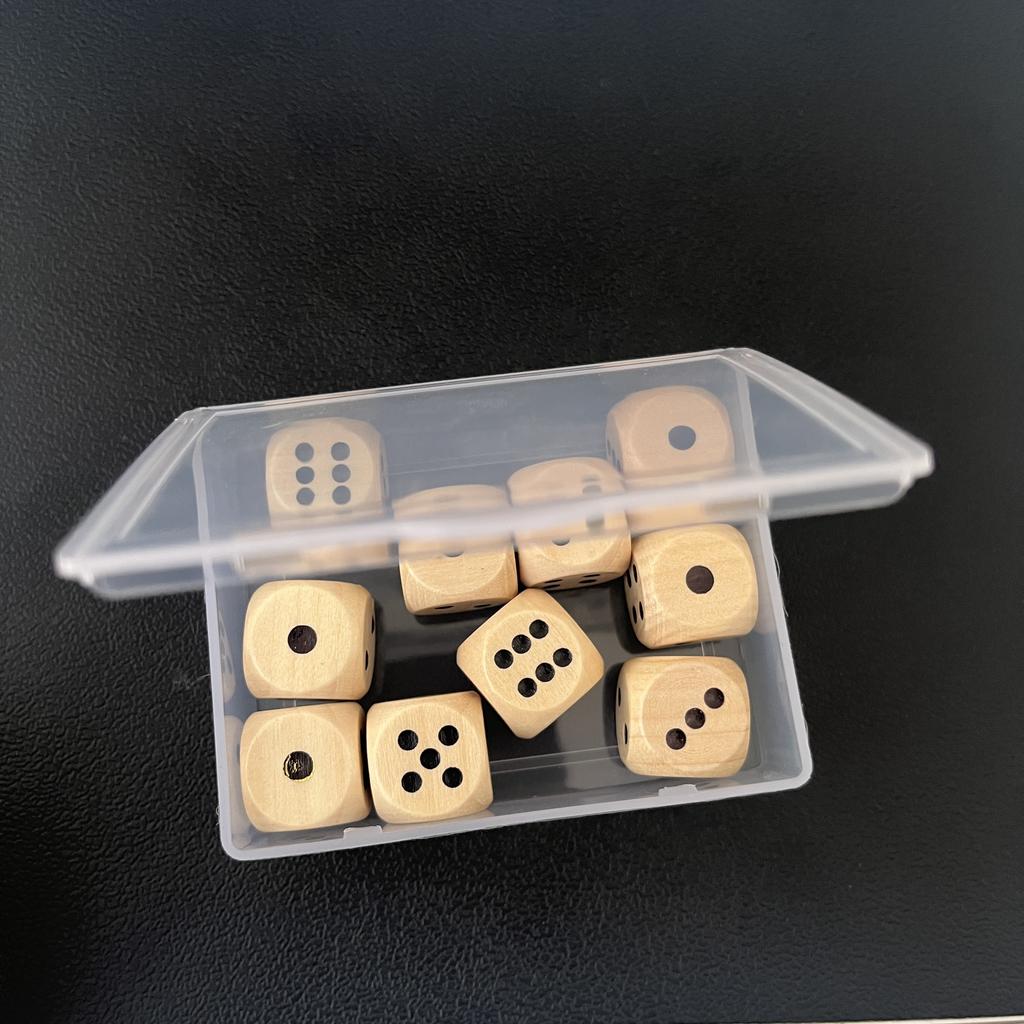 Wooden Dice 10Pcs Round Corner D6 D10 Wood Dice For Flying Chess Props Table Board Role Playing Game