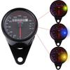 12V Universal LED Backlight Motorcycle Odometer Speedometer Gauge K/MH Single Indicator (Black)