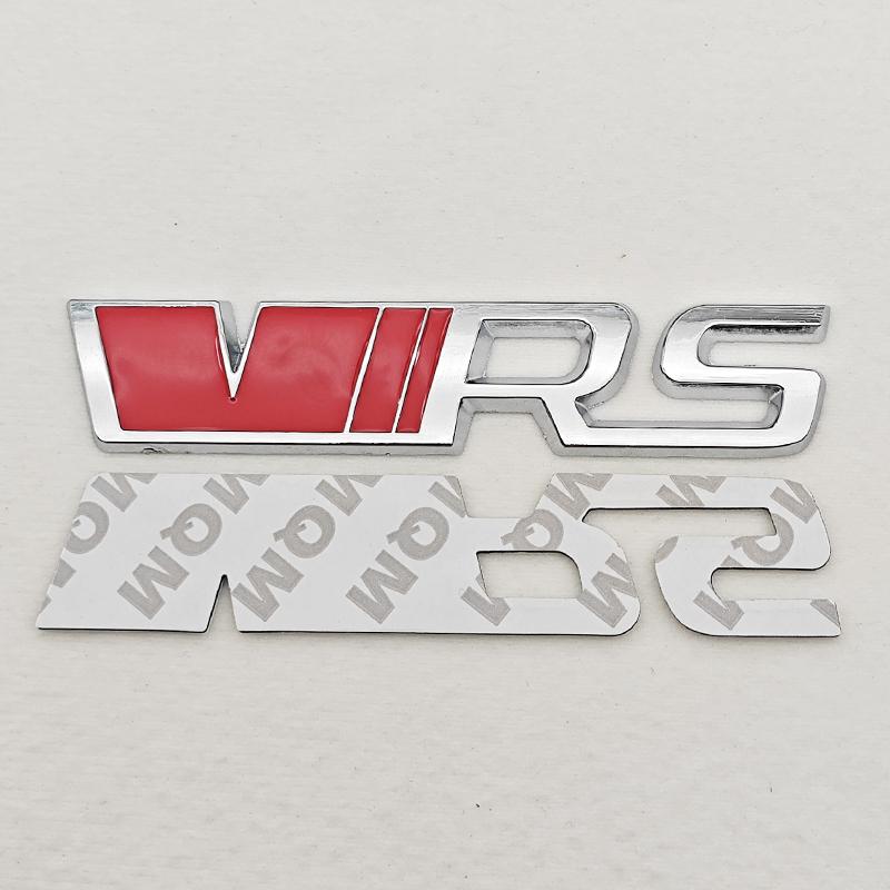 QPZF2 3D Metal Logo VRS Sticker Letters Emblem Car Front Grille Fender Side Trunk Badge For Skoda RS VRS Stickers Accessories