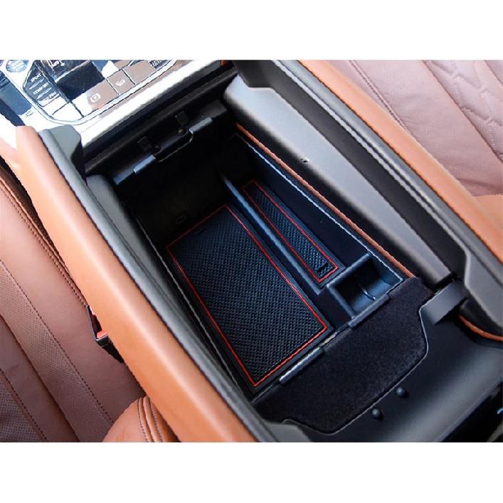 Schwarzes Auto-Mittelarmlehnen-Aufbewahrungsbox passend für BMW X5 G05 X6 G06 X7 G07 -2022 Autoinnenraum