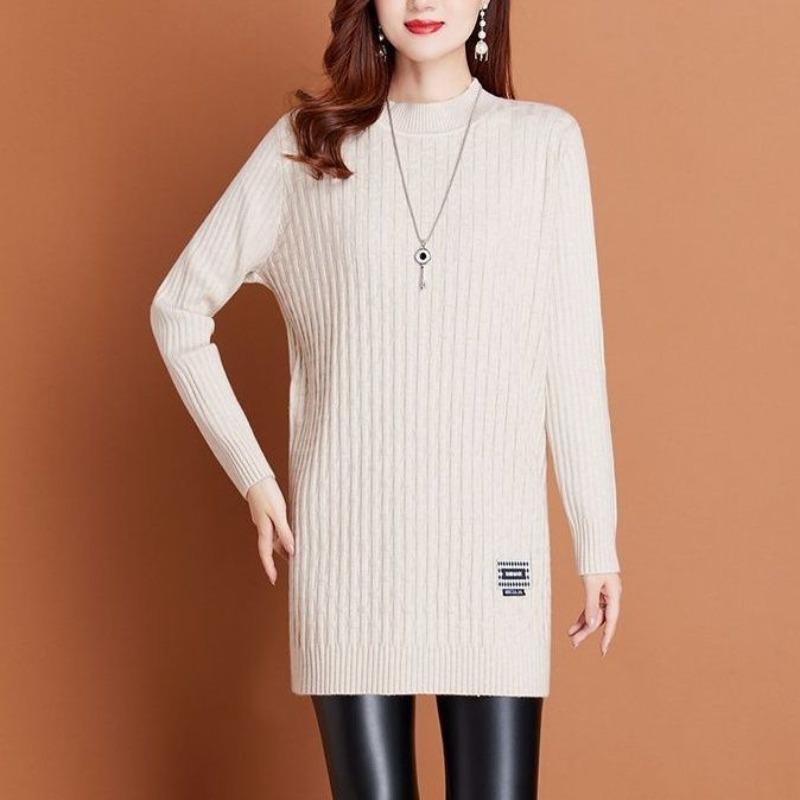 Svetr střední délky Dámský Nový Podzim Zima Svetr Velké Velikosti Oblečení pro Matku Volné Stylové Spodní Tričko