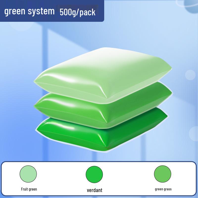 Children's Green Clay Bubble Pack - Single Color Refill with Black Plasticine for Kindergarten