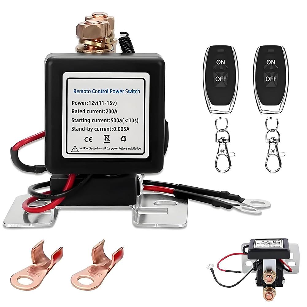 12V 24V Wireless Remote Battery Disconnect Switch Remote Start Warm-Up/Cool-Down High Current Capacity Stable Reliable