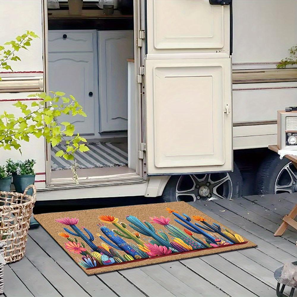 VIKAMA Beautiful Cactus Flower Carpet Lightweight Doormat Stain-Resistant Welcome Mat Rug For Bedroom Carpet For Live Room Home