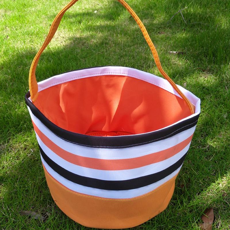 Halloween Portable Canvas Candy Bag Halloween Decoration Basket Kids Tote Bag Pumpkin Basket Halloween Decoration