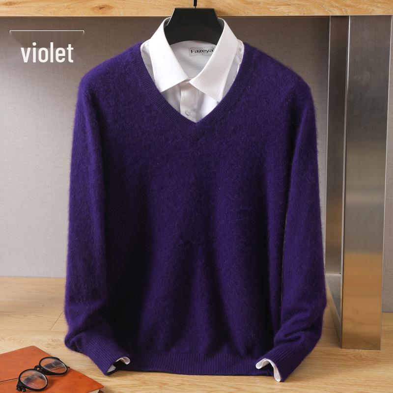 Men's Luxury Cashmere Knit V-Neck Sweater - Autumn/Winter Collection