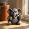 Sculture Animali da Scrivania Compatte Media?Figurina Ippopotamo con Tazza da Caffè, Statuetta Divertente in Resina, Ornamenti Minimalisti Originali per Scrivania per