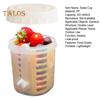 Salad Cup 501-600ml Food-Grade PP Leak-Proof Portable Salad Box with Lid Enhanced Drainage System Double Drain Cup