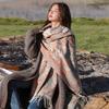 The photo is so beautiful~ Red travel scarf Qinghai Xizang desert ethnic style imitation cashmere thermal shawl women's cape