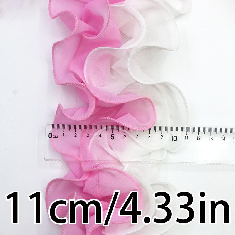 (1 Yard/pcs) 11cm Double-Layer Pearl Chiffon Splicing Color Lace Handmade Sewing DIY Clothing & Craft Accessories