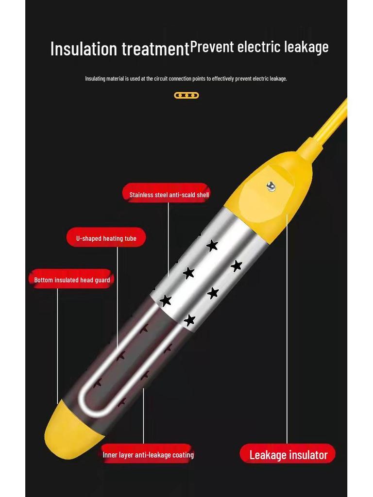 Rapid Heat Water Boiler Stick with Auto Shut-Off - Safe Electric Heater for Bathing and Household Use