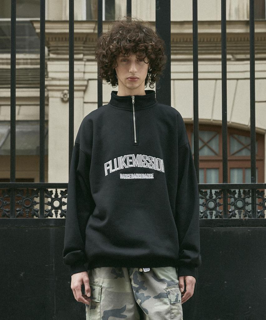 Peullukeu Mission Half-Zip Sweatshirt Black Fzt1028