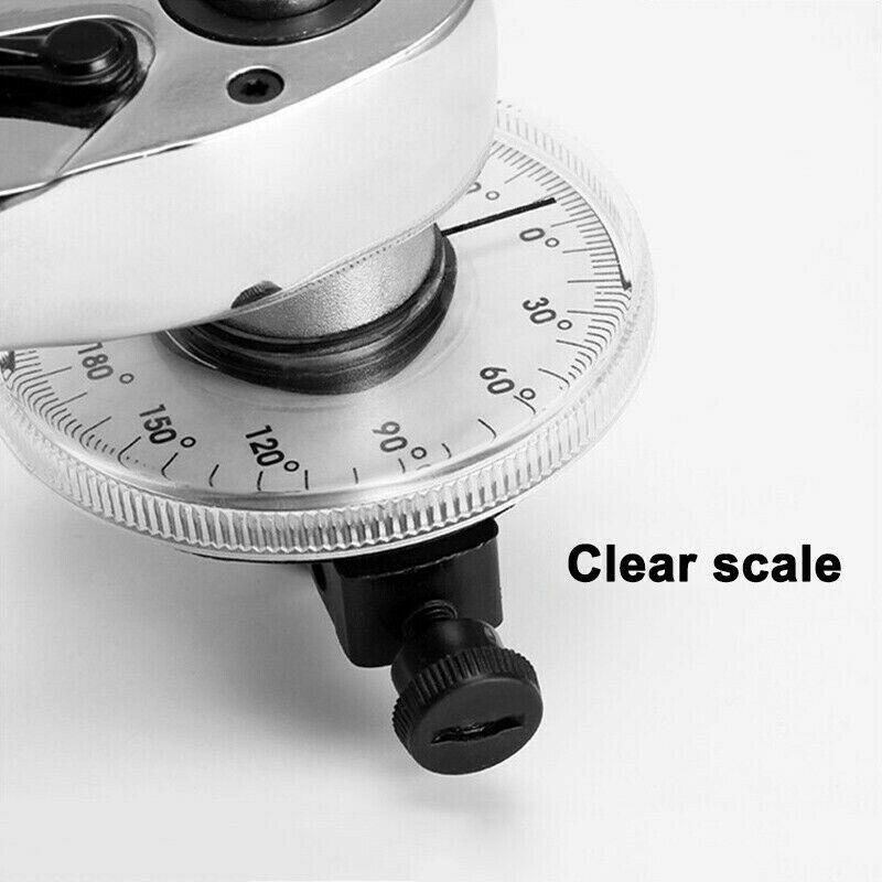 1/2" Dr Torque Angle Gauge For Torque Wrench 0-360 Degrees Clear Scale Easy To Read