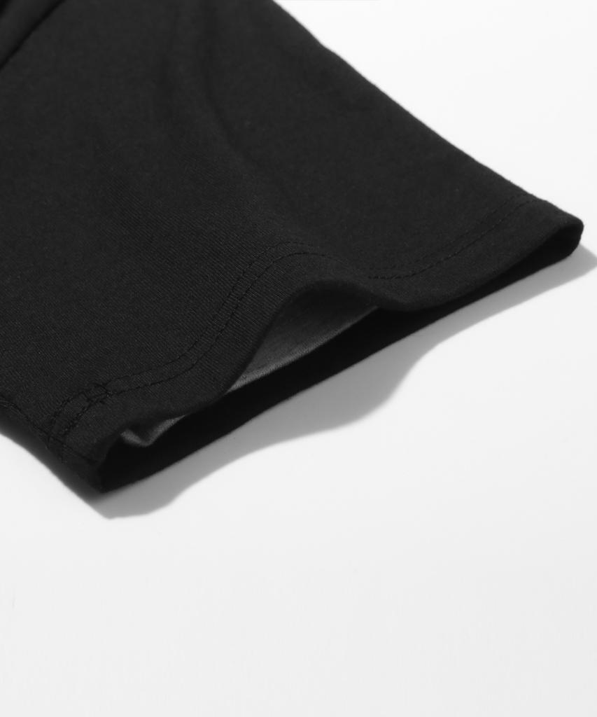 Peideu Pd Small Daisy Roll-Up Crop Short Sleeve Tee Black