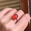 Classic Design Inlaid with Natural Chalcedony Red Large Oval Rings for Women Charm Minimalist New in Engagement Jewelry