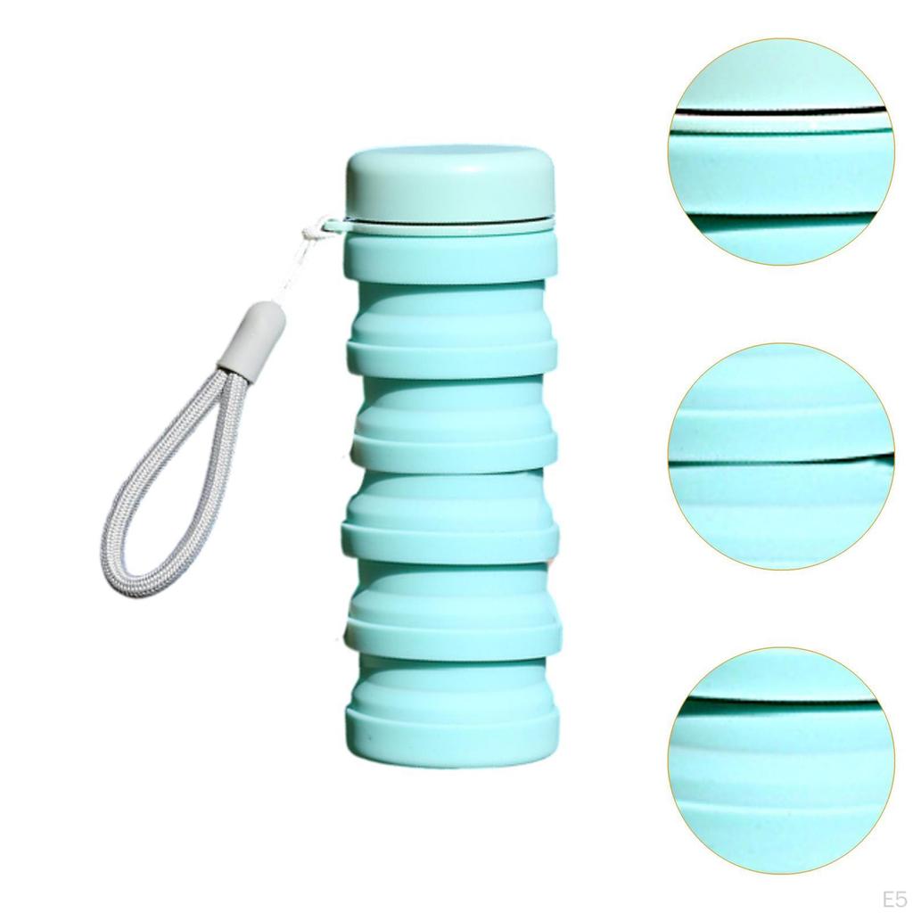 Water Bottle, 500ml Silicone Lightweight Reusable Sports Drinking Cup for Hiking Backpacking