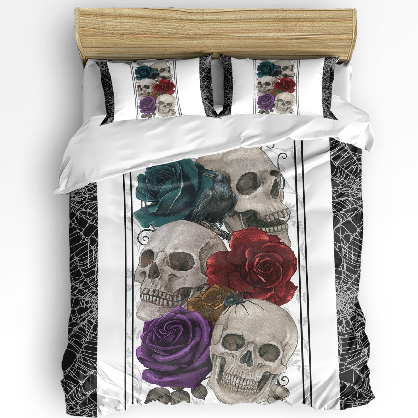 

Comfortable Breathable Double Black Witch Skull Moon Divination With Pillow Case Custom 3pcs Bed Home Textile Quilt Comforter (quilt)-EU Single(135*200cm)3pcs