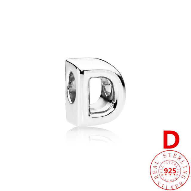 Autentické stříbro 925 Anglické písmeno AZ 26 abeceda klasické korálky vhodné originální módní náramek s přívěskem DIY dámské šperky