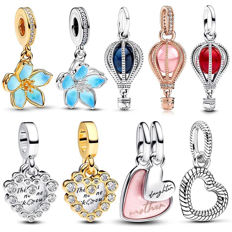 New In Flower Pendant Charm Bead Fit Original Bracelet Bangle Necklace For Women Luxury Diy Jewelry Party Festival Gift