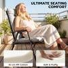 Patio Chair Cushions Set of 4, Waterproof Non-Slip Lounge Chair Cushions, 112x53cm, Light Grey