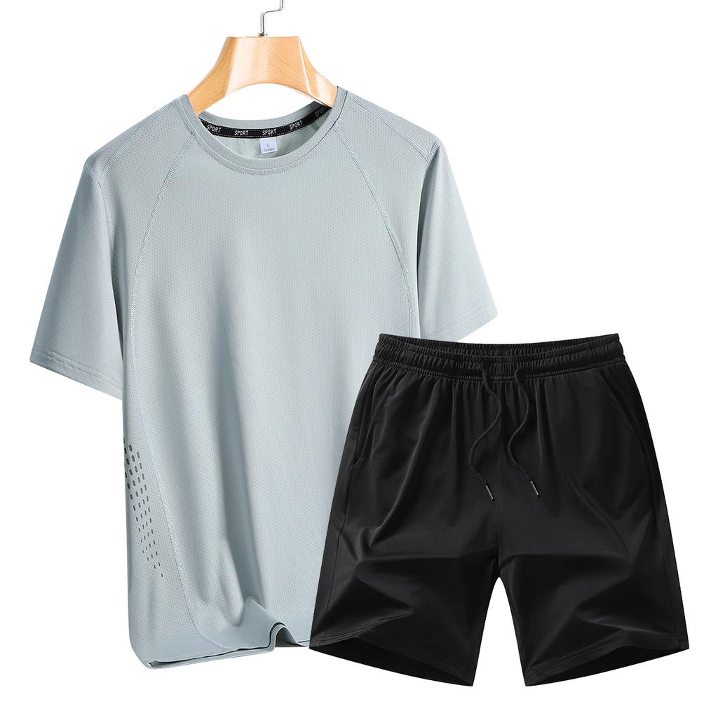 Summer Running Fitness Set Men's Outdoor Men's Leisure Set Two Piece Set