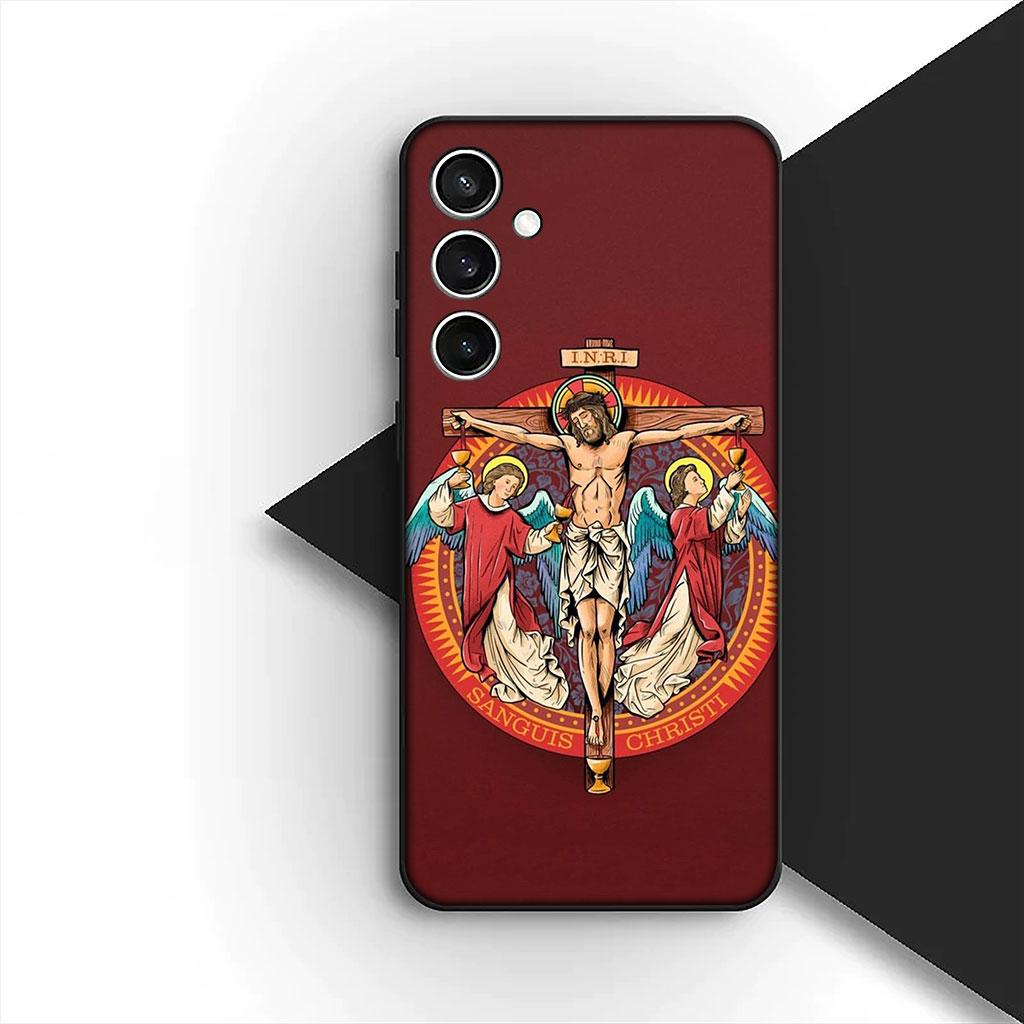 Phone Cover for OPPO A18 A16 A80 A40 A17 A15 A38 A78 A79 A54 A57 A58 A60 4G 5G Casing Soft Case God Jesus Judah Jehovah Cross