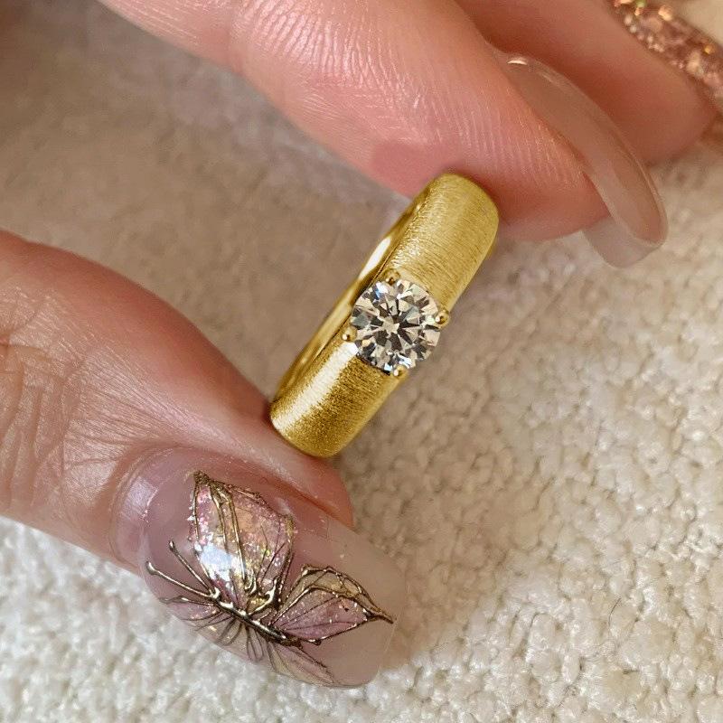 Elegante Einfache Damenringe Verstellbarer Ring Mode Leichter Luxus Seniorer Sinn Zeigefingerring Persönlichkeit Nische Design Sinn für Handschmuck