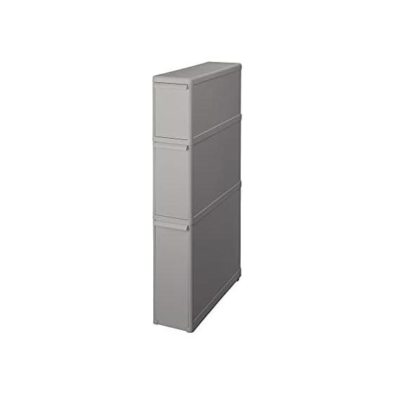 Like-it Kitchen Storage Gap Drawer Super Slim 3 Tiers Approx. Width 14 X Depth 46.5 X Height 82 Cm All Gray Made In Japan FTS-111L Hide Storage Width