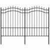 Vidaxl Spiked Fence, Black, 190 Cm, Powder-Coated Steel