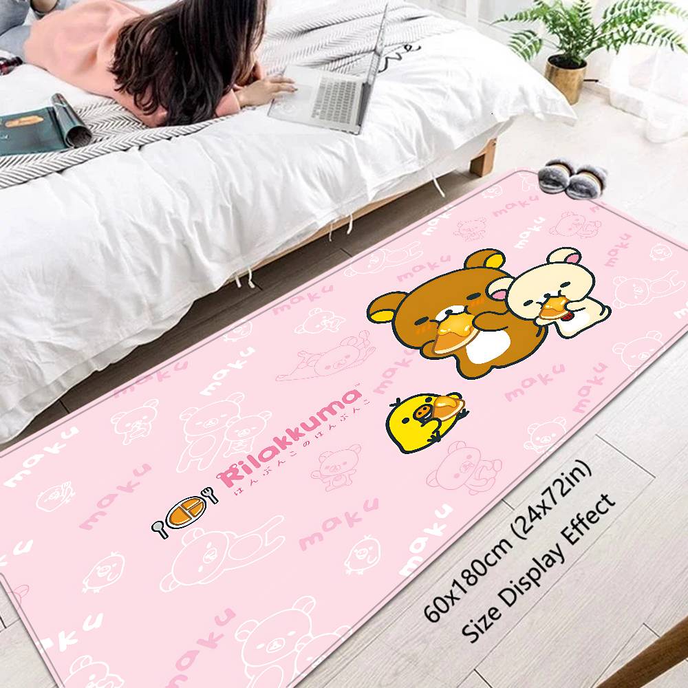 Kawaii Rilakkuma Bear Room Mats Washable Non-Slip Living Room Sofa Chairs Area Mat Kitchen Alfombra