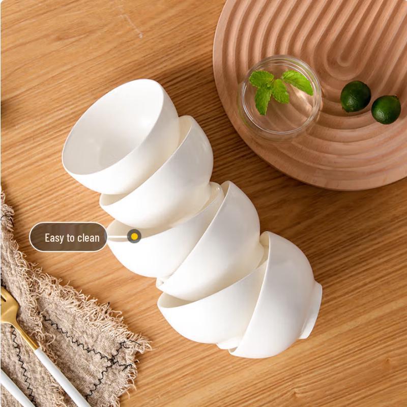 White Porcelain Anti-Scalding Rice Bowl