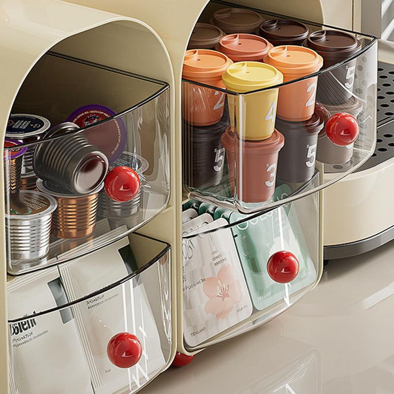 Tea Bag Storage Box Coffee Capsule Storage Rack Office Bar Multi-Layer Desktop Storage Box Tea Storage Box