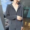 Women's Hooded Wool Knit Cardigan - Autumn & Winter Loose Fit Zipper Sweater Fashion Jacket