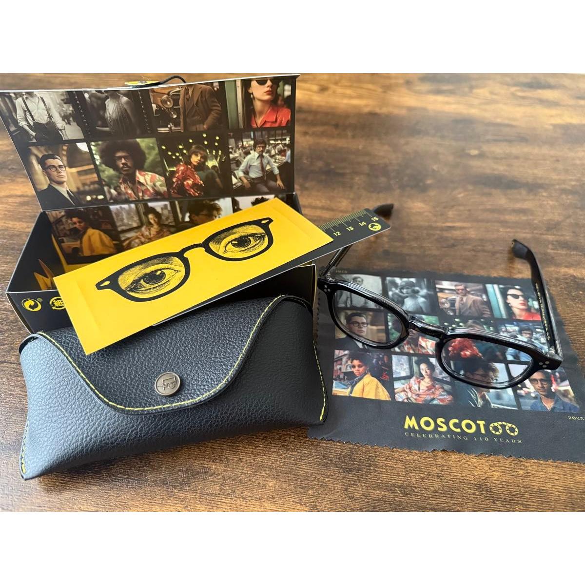 Used MOSCOT MOMZA glasses glasses black x clear with case