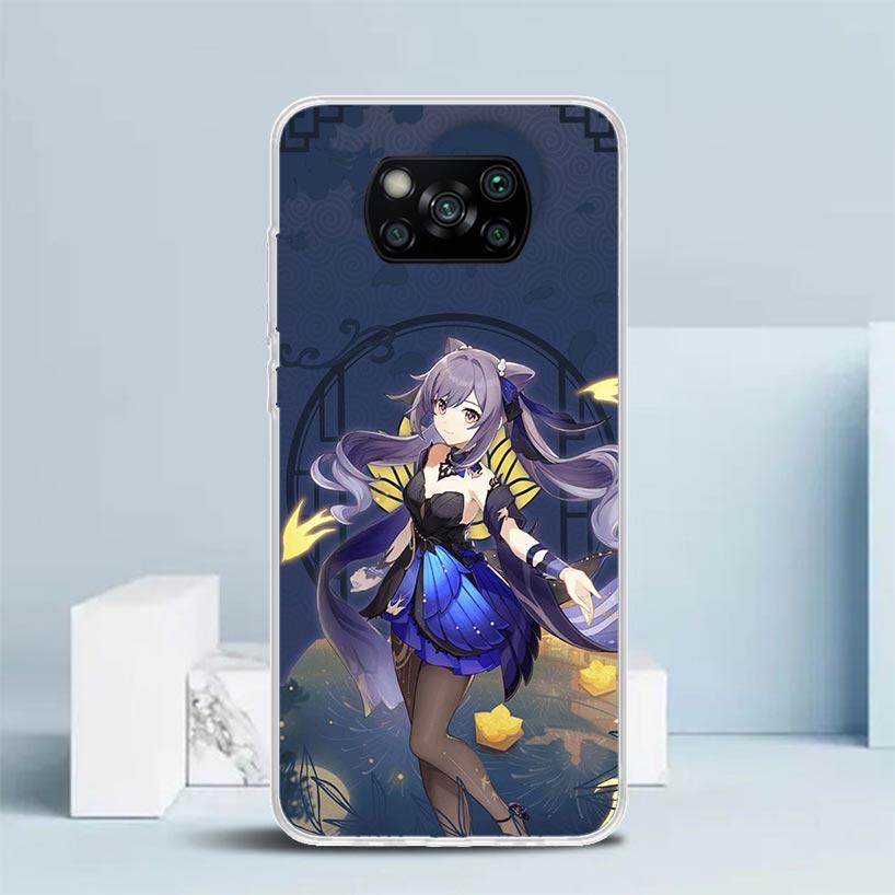 Keqing Genshin Impact Phone Case For Xiaomi Poco F7 Ultra X5 X6 X7 Pro M7 Redmi 15C 15 13C 13 12C 12 10C 10 10A 9 9C 9A 9T Cover