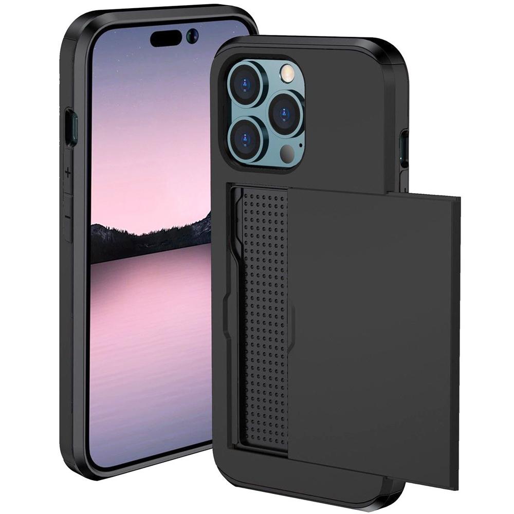 Shockproof Heavy Hard Case with Card Slot for IPhone 16 Pro Max 15 Pro Max 14 Pro Max